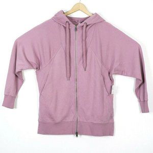 Free People Mauve Zip-Up Hooded Sweater